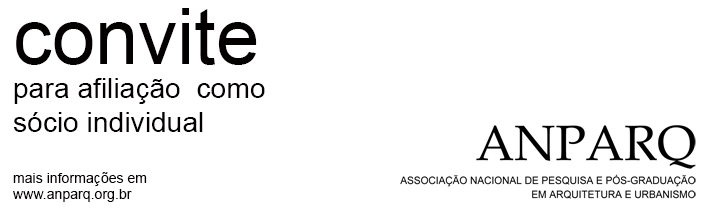 A ANPARQ convida arquitetos e urbanistas pesquisadores a se afiliarem como scios individuais 