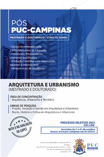 PROCESSO SELETIVO 2021 - MESTRADO E DOUTORADO EM ARQUITETURA E URBANISMO PUC-CAMPINAS